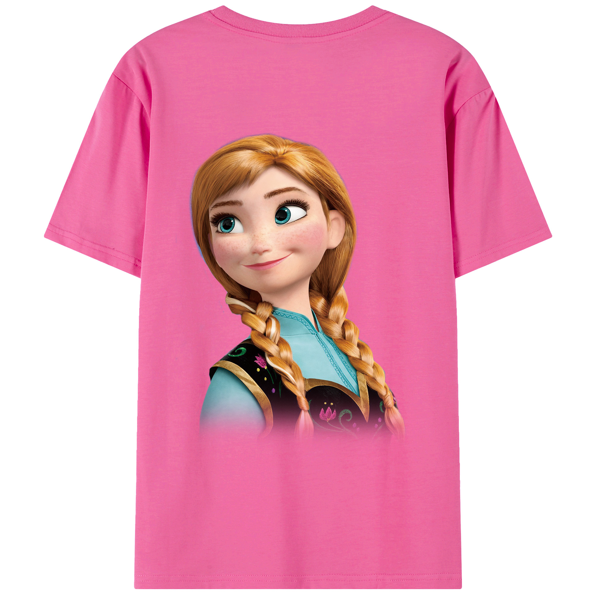 （画像用） アナと雪の女王 アンナ エルサ Frozen Anna Elsa レディース半袖Tシャツ(バックプリント)